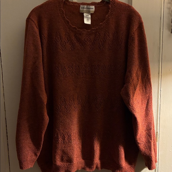 Alfred Dunner Sweaters - Alfred Dunner Textured Knit Top in Warm Orange